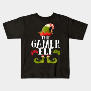 Gamer Elf Matching Family Christmas Pajamas Kids T-Shirt